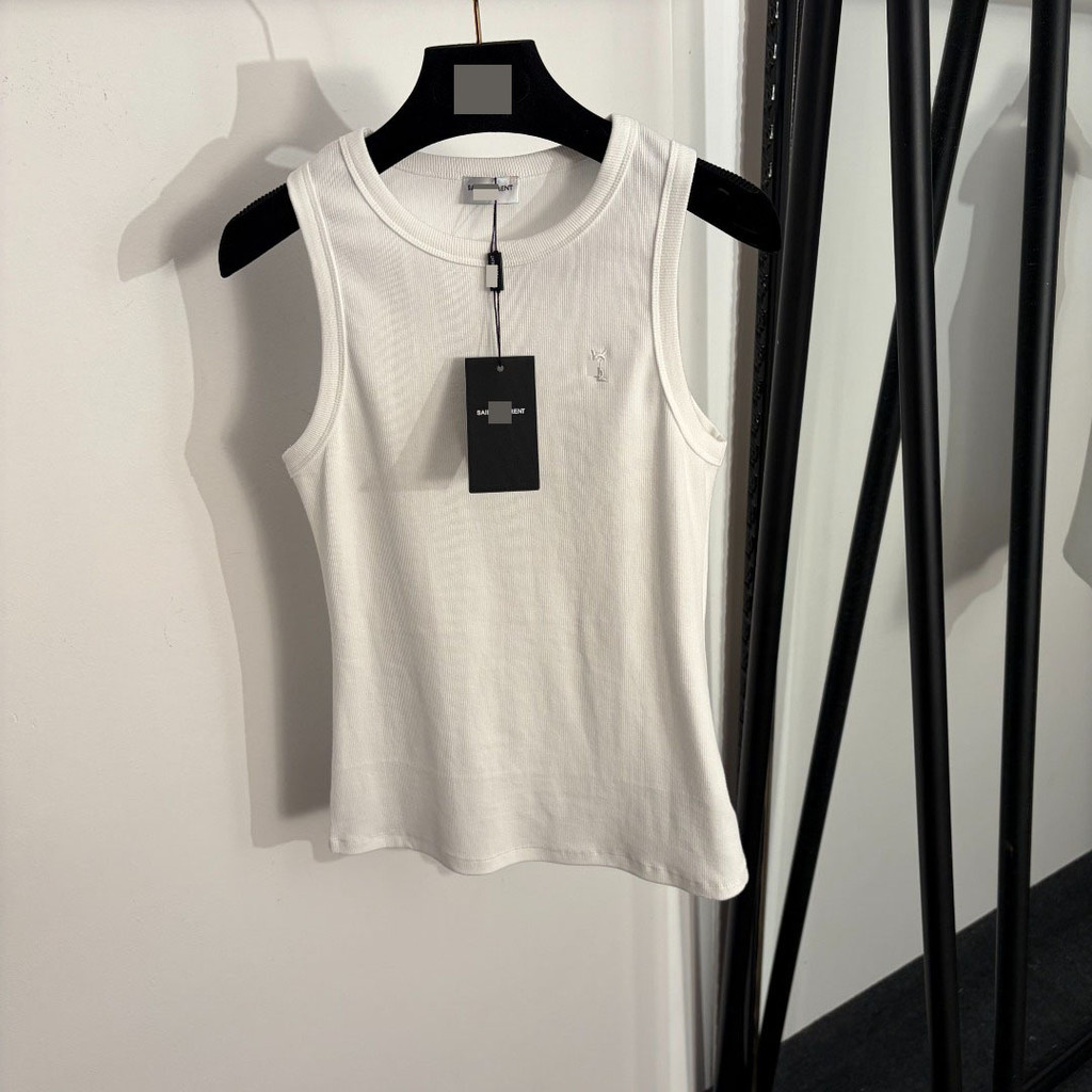LJQ5 Y S* Simple Embroidered Letter Slim-Fit Vest