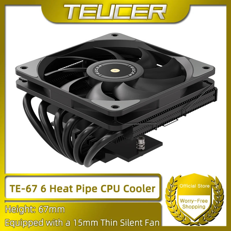HB TEUCER TE-67 CPU Cooler 67mm Cấu hình thấp ITX ATX Case Bộ tản nhiệt làm mát không khí cho AM5 AM