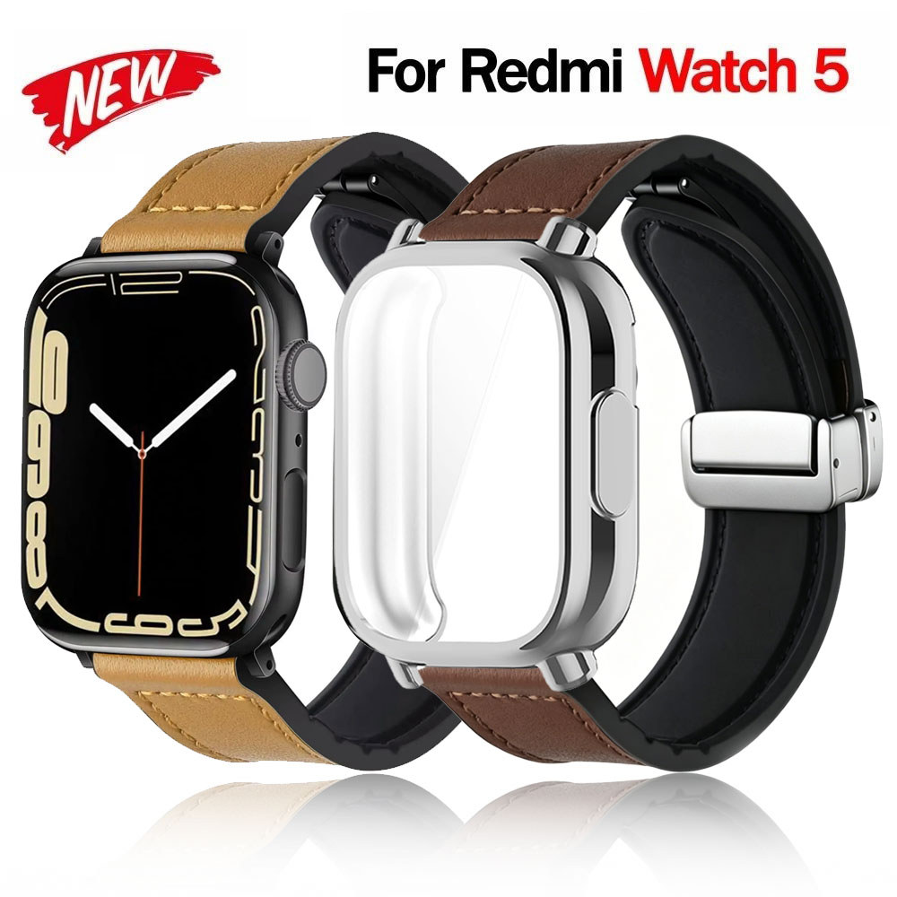 Ốp Lưng + Dây Da Cho Xiaomi Redmi Watch 5 / Active Lite Dây Đeo Vòng Tay Từ Tính Cho Mi Watch 5 3 Ac