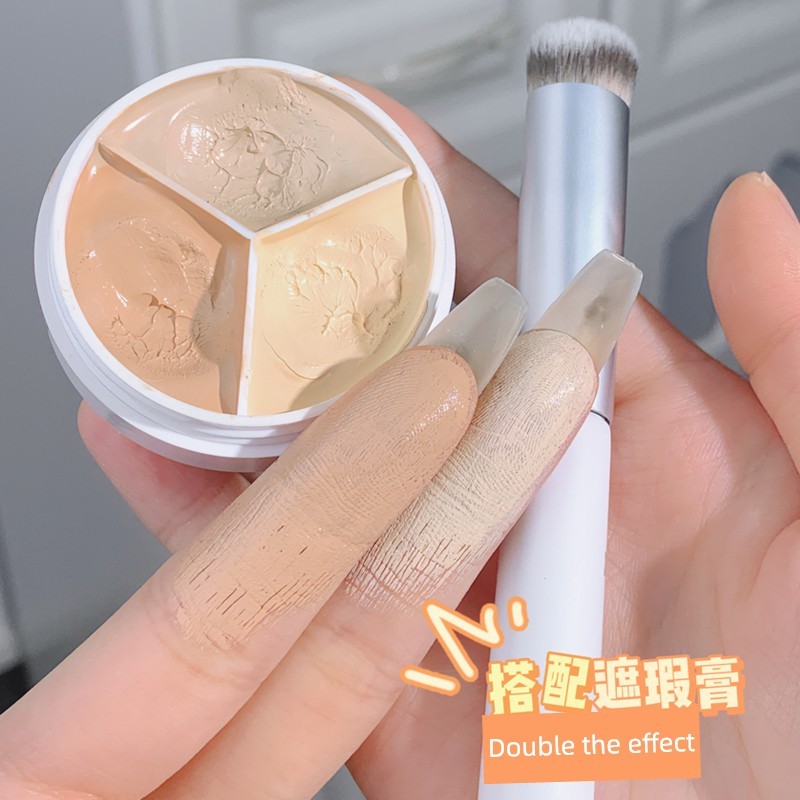 kem che khuyết điển che khuyết the saem Xixixixi Tricolor Spots Face Dark Circles Concealer