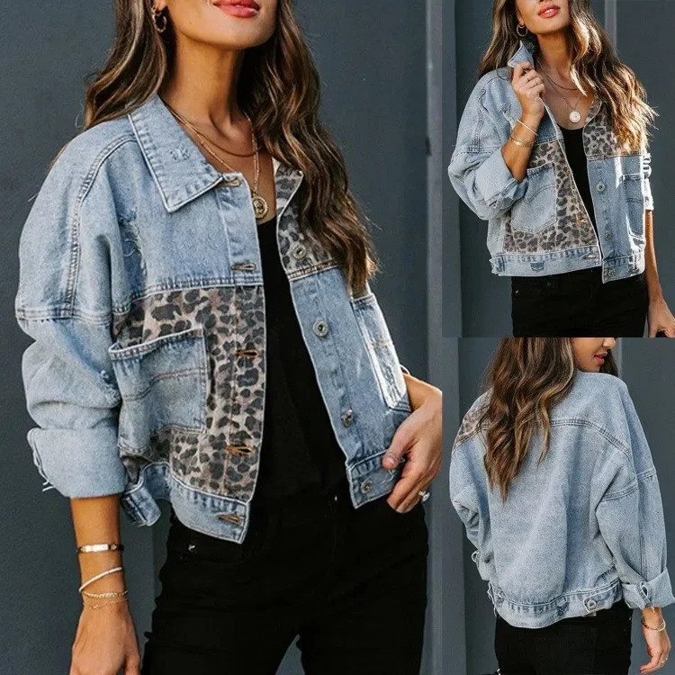 Áo khoác Denim mới xuyên biên giới mùa thu đông nữ dài tay độc lập Euro
