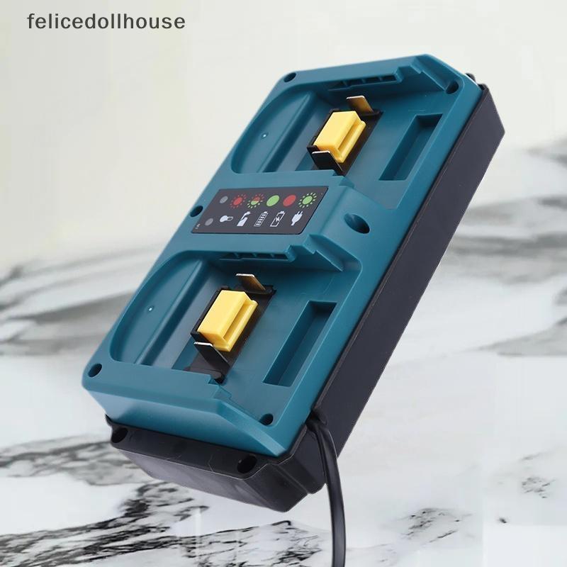 [felicedollhouse] Dành cho Bộ sạc cổng kép Mini di động có thể sạc lại Makita 18-20V BL1860B BL1850B