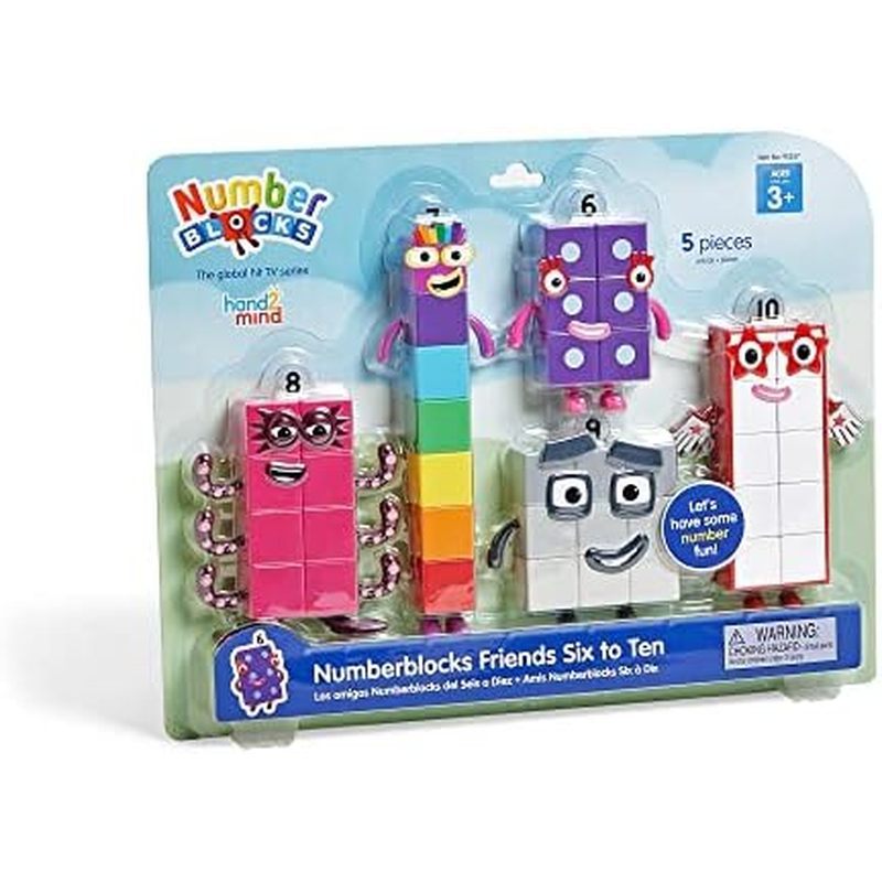 Hand2mind Numberblocks Friends Sáu đến Mười Nhân Vật – Bộ Nhân Vật Hành Động Được Cấp Phép Chính Thứ