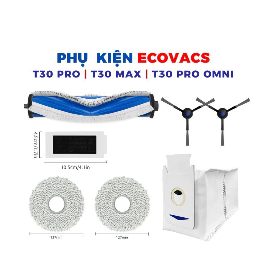 Phụ kiện Robot hút bụi Ecovacs T30 Pro T30 Max T30 Omni T30e Pro Omni _ Phụ kiện thay thế