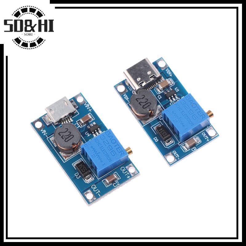 【 SD & HI 】 1PC Dc Sang Dc Step Up Converter Tăng cường Bộ chuyển đổi Mô-đun nguồn MT3608 Mô-đun cun