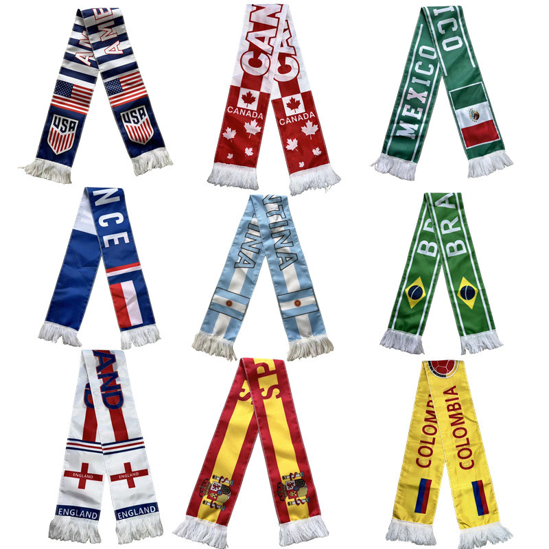 2026 World Cup Fan Scarf Polyester Bib Meijiamo National Flag Football Arena Team Come on Cheering C
