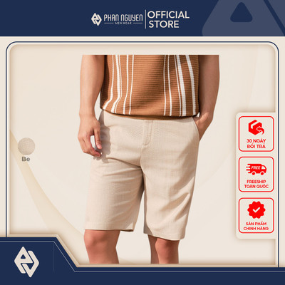 Quần short nam Phan Nguyễn, chất liệu tetron cao cấp, thoáng mát, nhanh khô, form slim fit QSD.199