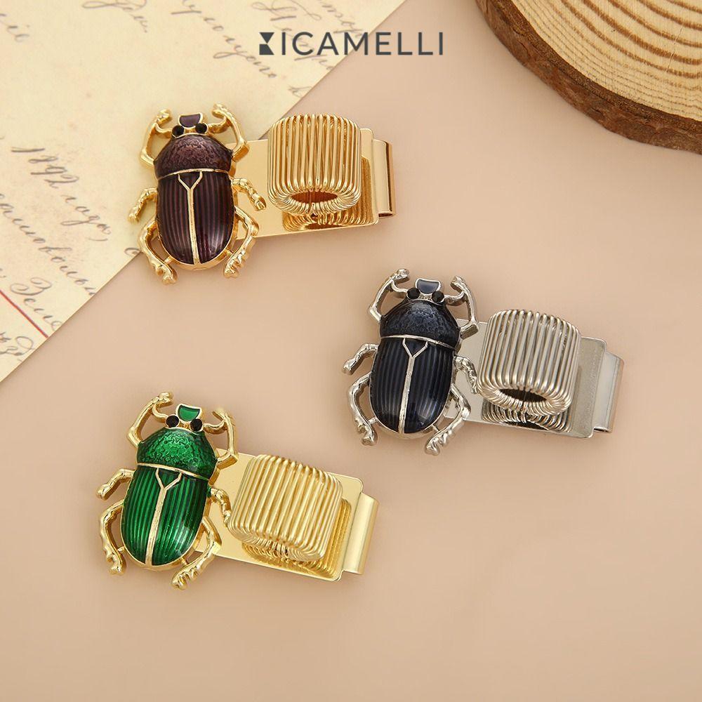 ICAMELLI Scarab Beetle Pen Clip, Đàn hồi với Pen Loop Pen Clip, Kim loại đa chức năng Scarab Beetle 