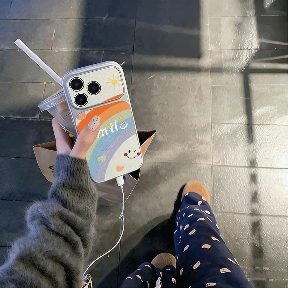 Rainbow Smile Day cho trường hợp iPhone 17promax iPhone 16/15/14 Flash Drill Star Case