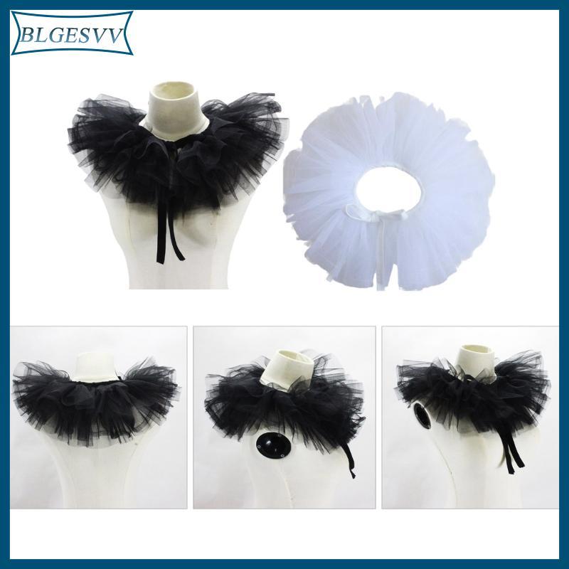 Blg Victoria cổ xù ruffle ngọt ngào cho áo sơ mi
