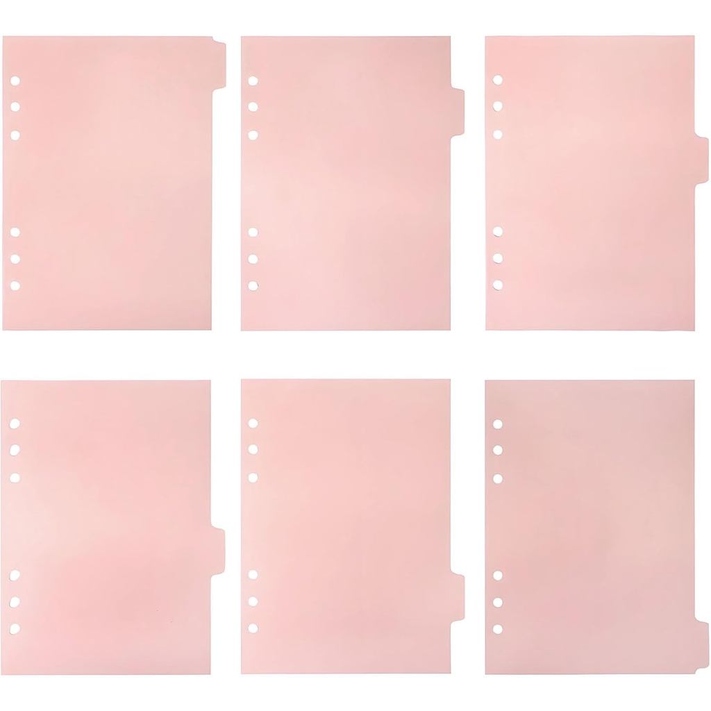 6 CÁI A5 Binder Dividers A5 6 Ring Binder Dividers Planner Dividers cho 6 vòng Chất kết dính Lịch Tr