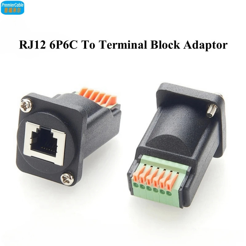 RJ12 6P6C Sang Bộ Chuyển Đổi Khối Đầu Cuối Không Solderless Loại D RJ12 Nữ Sang Lò Xo Khối Đầu Cuối 
