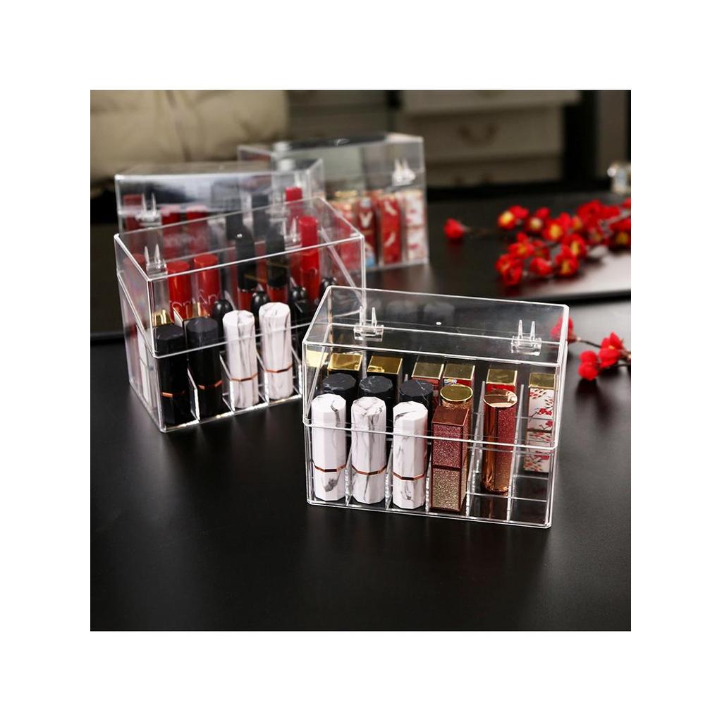 nail box kỉ yếu nail box ngôi sao Son Môi Hộp Bảo Quản Chống Bụi Để Bàn Mỹ Phẩm Sơn Móng Tay Có Nắp 