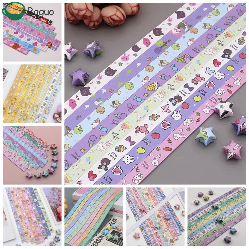 Giấy Ngôi Sao BAGUO Origami, Giấy Ngôi Sao Nhiều Màu Sắc Giấy Gấp Ngôi Sao, Giấy May Mắn Kawaii Thủ 