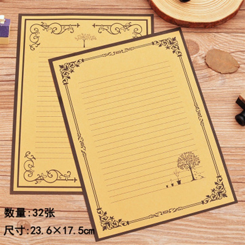 T Phong Cách Châu Âu Retro Giấy Kraft Phong Bì Thư Bộ Giấy Thư Tình Nhỏ Thư Sáng Tạo Phong Bì Thư Gi