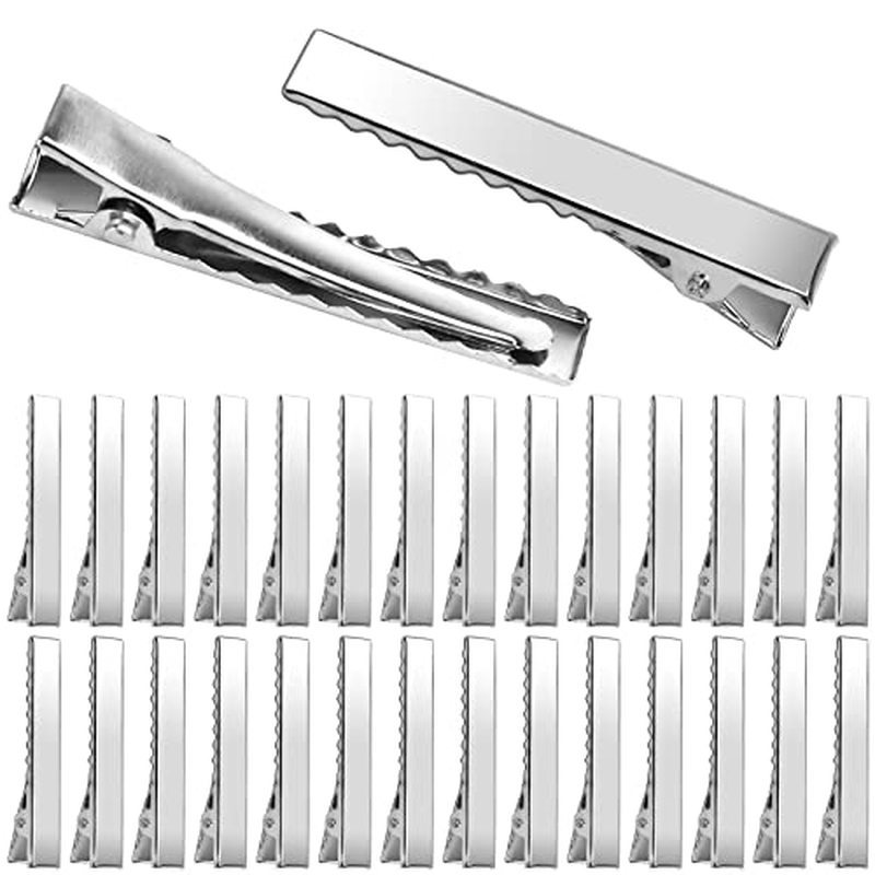 Alligator Hair Clips, 210 PCS Single Prong Metal Clips for Hair Bows and Crafts - Silver Flat Gator 