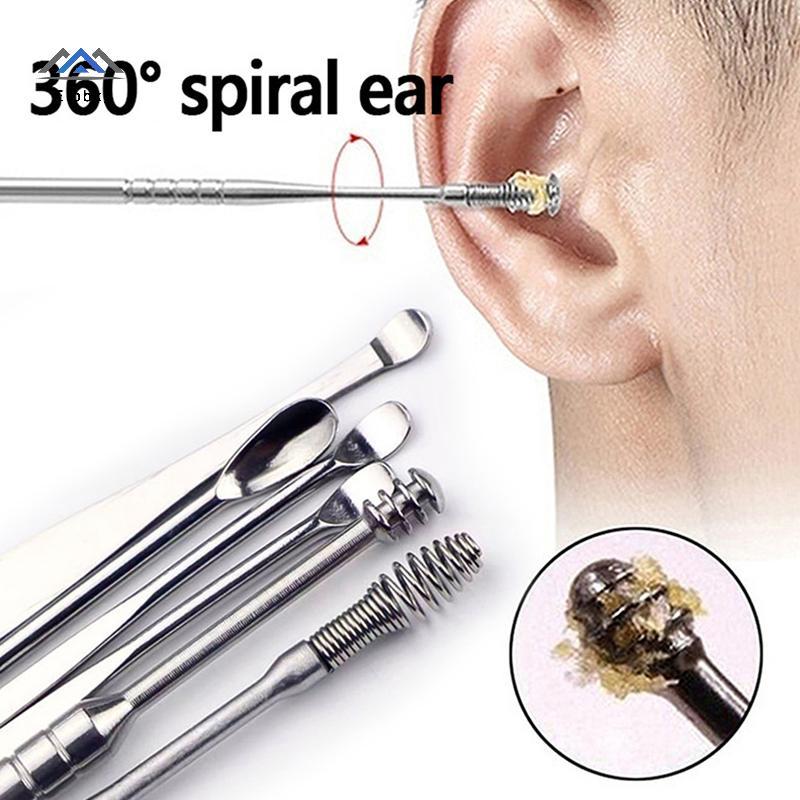 ELBBKG Ear Wax Piers Cleaner Thép không gỉ Earpi Wax Remover Curette Care Ear Pi Cleaner Ear Cleaner