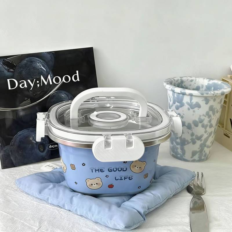Bear 316 Stainless Steel Mini Lunch Box Fruit Crisper Portable Storage Lunch Box Sealed Jar VAK2