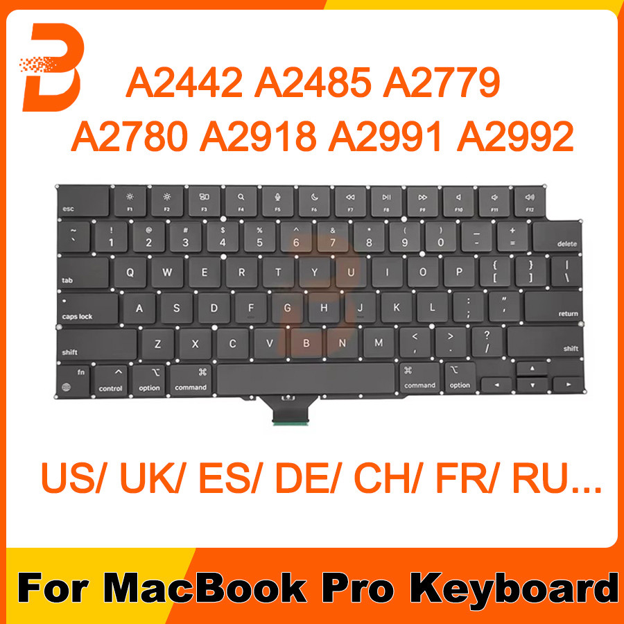 Bàn Phím Mới Macbook Pro 14 "16" A2442 A2485 A2779 A2780 A2918 A2991 A2992 US UK Thái Lan Tây Ban Nh