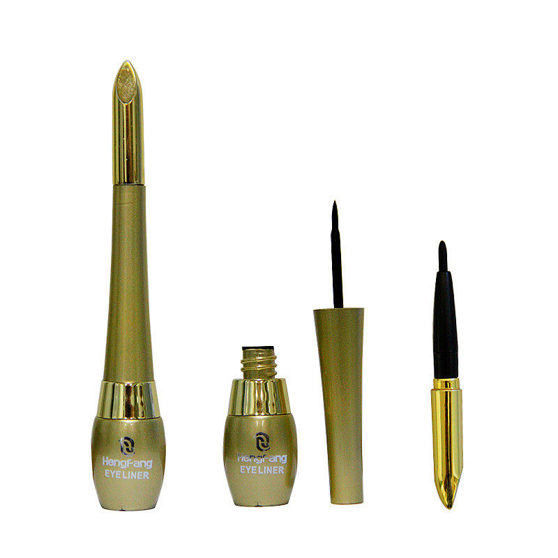 eyeliner chì kẻ mắt Hengfang Liquid Eyeliner Chai Vàng Nhỏ Bút Kẻ Mắt Hai Đầu Siêu Đen Lâu Dài Chống