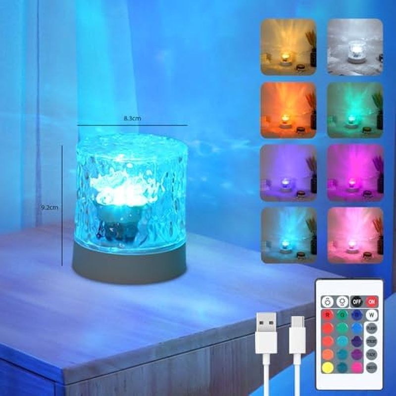 Ocean Wave Ceiling Projector,16 Colors Ocean Wave Light Projector, Water Ripple Ambient Night Light 