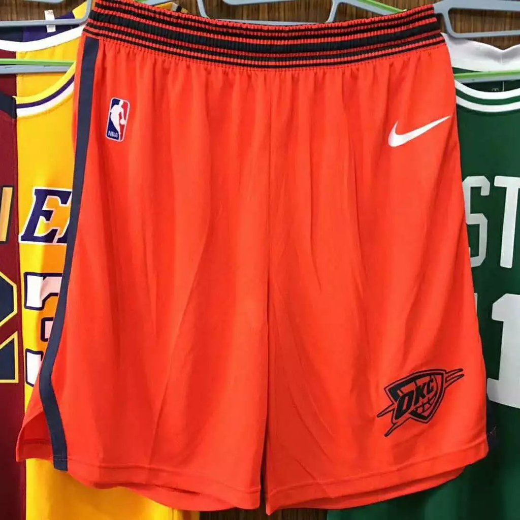 18-19 Mùa giải mới NBA Thunder Team Quần short phiên bản thành tích được ép nóng Quần bóng rổ Paul G
