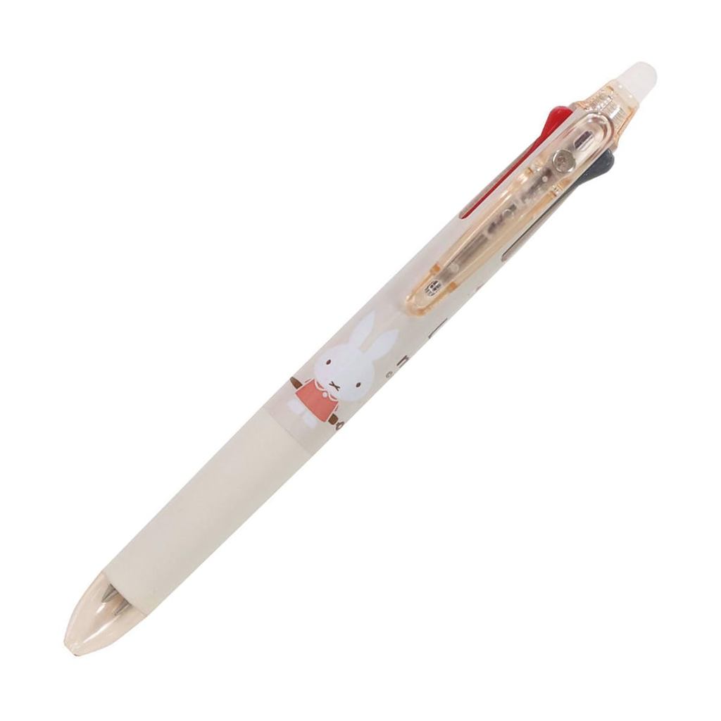 BSS Miffy Frixion Ball 3 Slim 3-Color Ballpoint Pen, 0.5mm, Ivory EB504WH