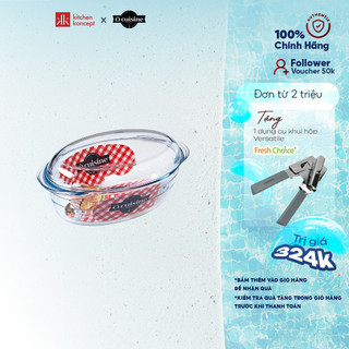 Tô gốm thủy tinh chịu nhiệt oval kèm nắp Ocuisine sản xuất tại Pháp - 33 x 20 x 13 cm