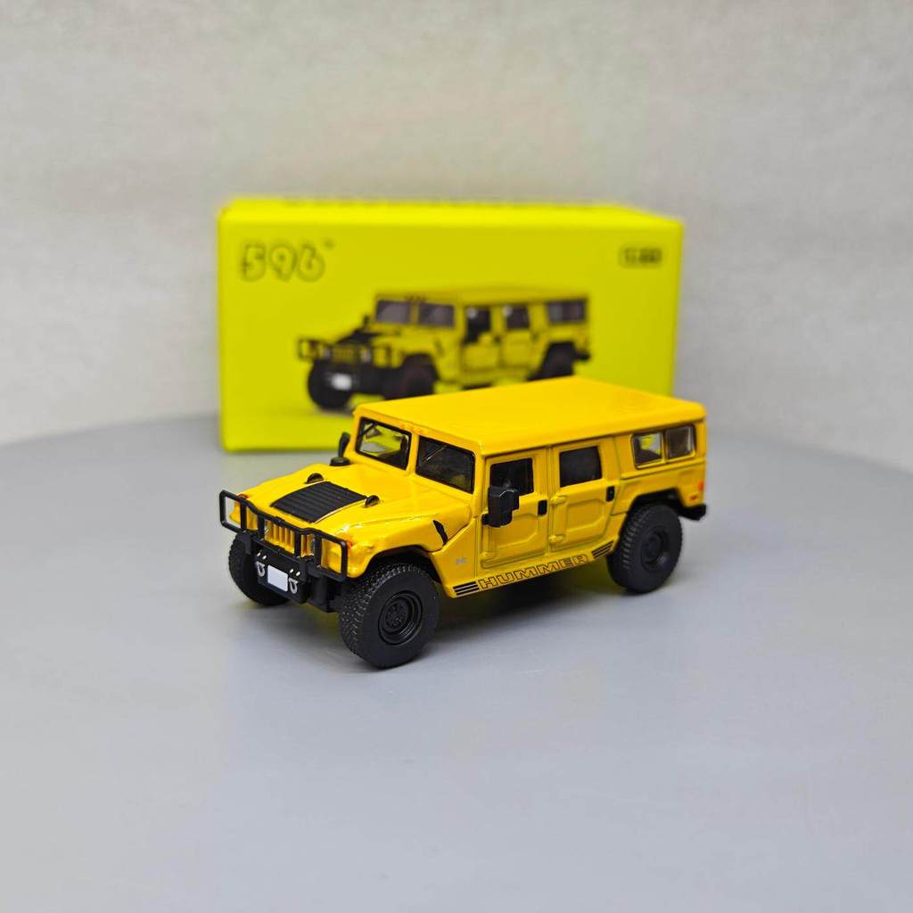 596 1: 64 Hummer Hummer Hummer H1 Quà tặng mô hình xe hợp kim màu vàng