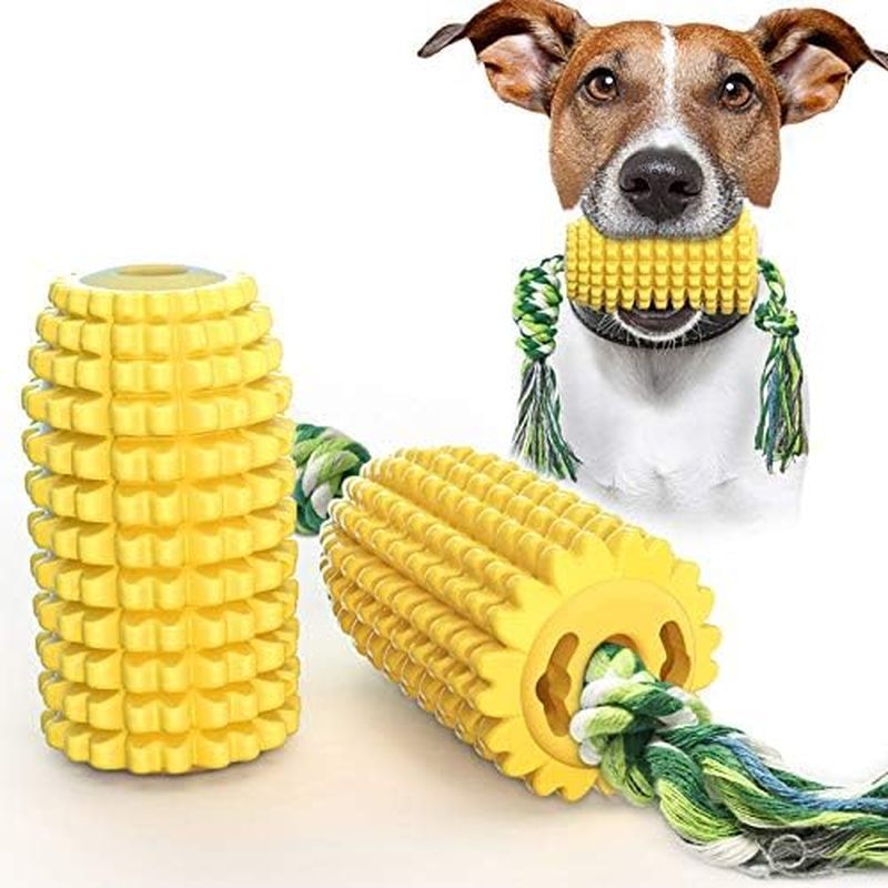 Carllg Dog Chew Toys, Puppy Toothbrush Clean Teeth Interactive Corn Toys, Dog Toys Aggressive Chewer