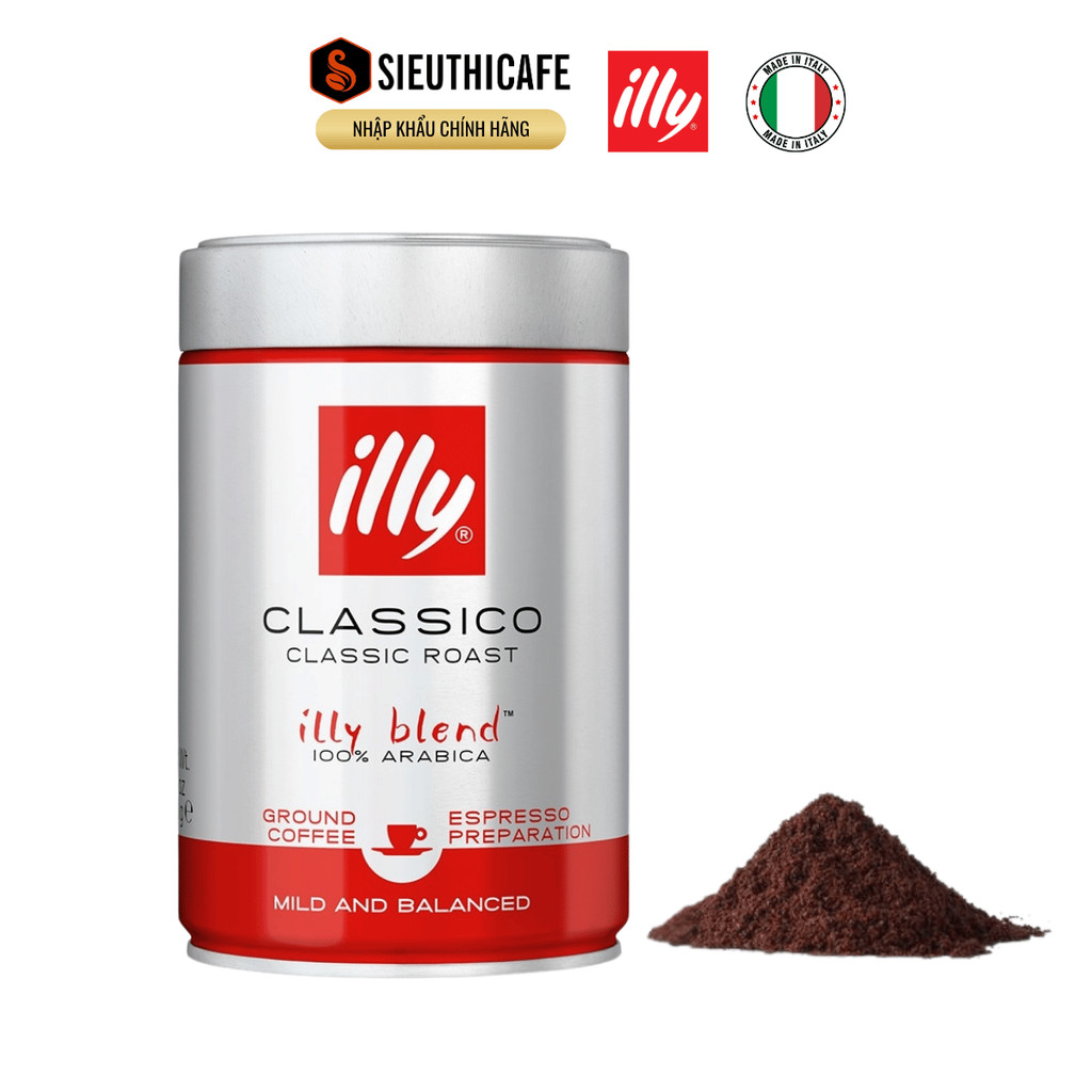 Cà Phê Bột Illy Classico Coffee - Medium Roasted - Nhập Khẩu Ý - 250gr