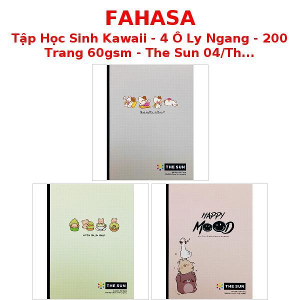 Tập Học Sinh Kawaii - 4 Ô Ly Ngang - 200 Trang 60gsm - The Sun 04/The Sun 03/ The Sun 02