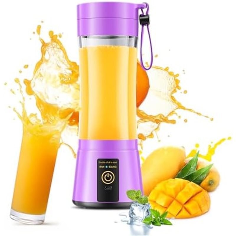 Cordless Portable Personal Size Blender - Mini Blender Make Smoothies and Shakes, 380Ml BPA Free Tra