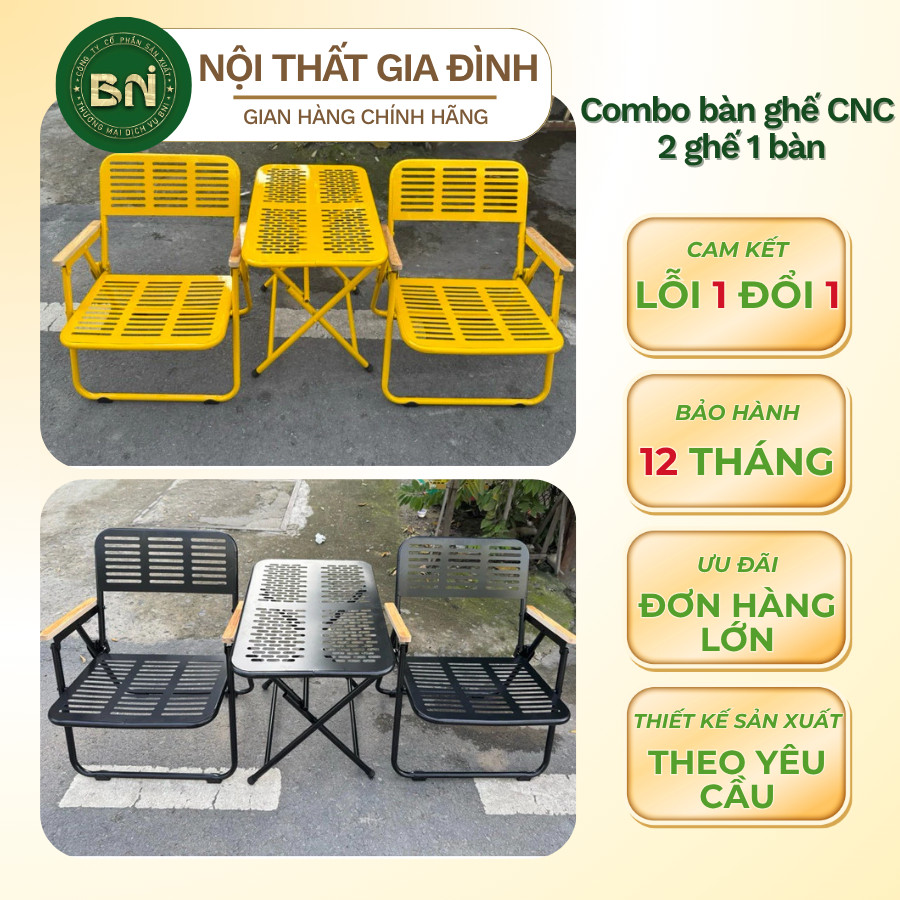 COMBO 4 GHẾ 1 BÀN CNC, GHẾ CNC CAFE, ghế xếp gấp gọn, bàn ghế cafe gấp gọn, bàn xếp gấp gọn