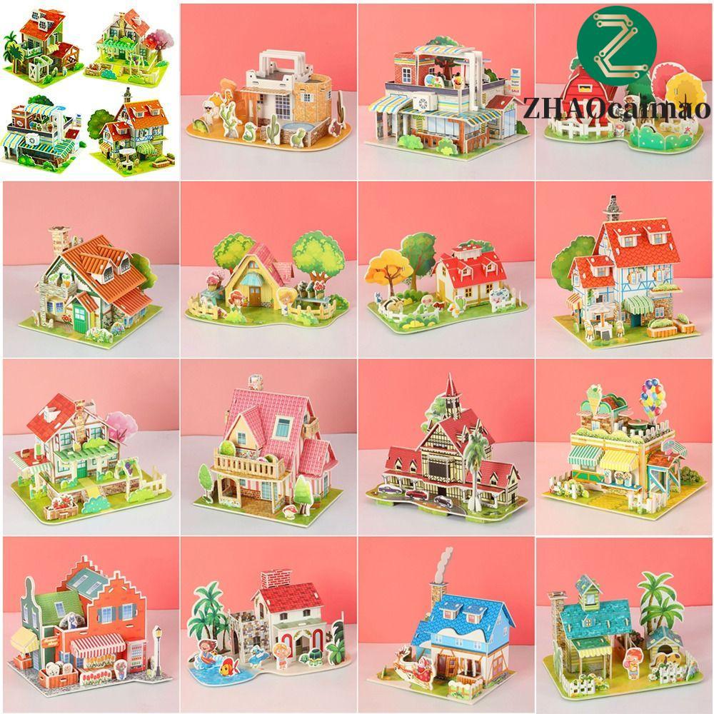 ZHAOcaimao ZHAOCAIMAO Building 3D Puzzle, 3D Puzzle Assembly Building Blocks DIY House Model Puzzle,