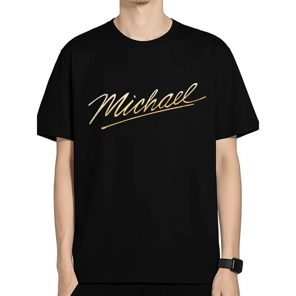 Phim Michael Jackson Michael Jackson Hàng Hóa Áo Thun Retro Cổ Vũ Tay Ngắn Nam Nữ Top Quần Áo