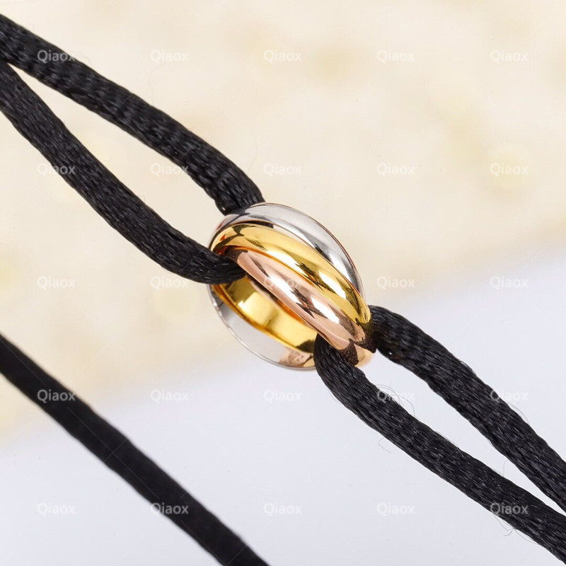 V Gold Three-Ring Tri-Color Bracelet for Men and Women, Adjustable Couple's Bracelet