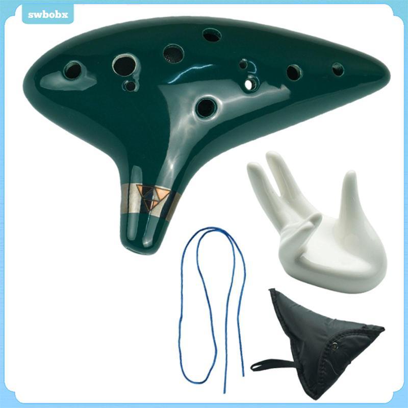 Nhạc cụ âm thanh cao cấp Ocarina 12 lỗ bằng gốm có tựa tay Quà tặng nhỏ cho người mới bắt đầu Trẻ em