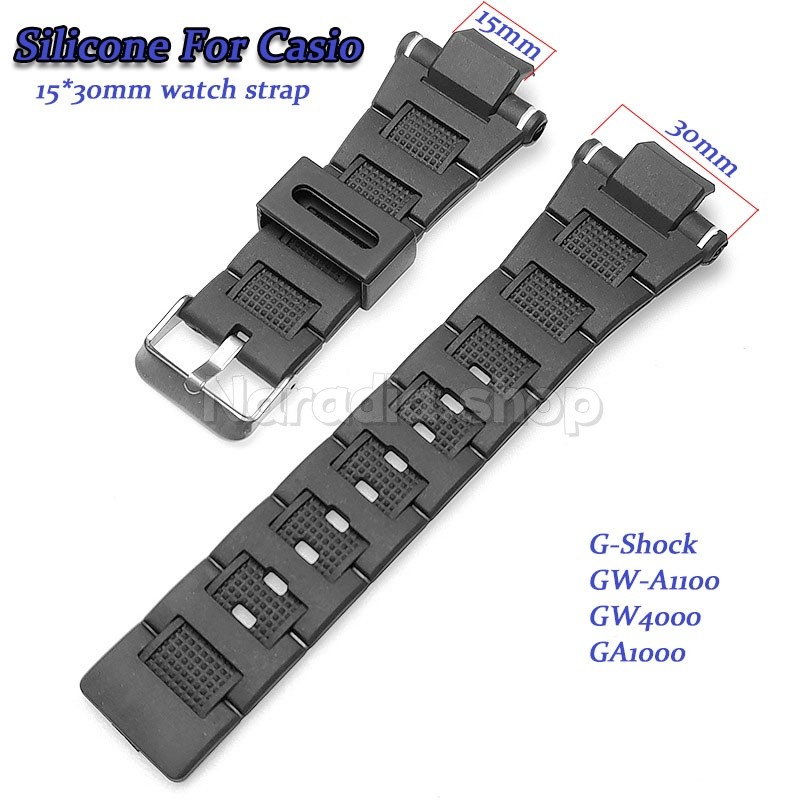 15 * 30mm cho Gulfmaster G-shock Kongba Series GW-A1100 GW4000 GA1000 Dây đeo đồng hồ silicon chống 