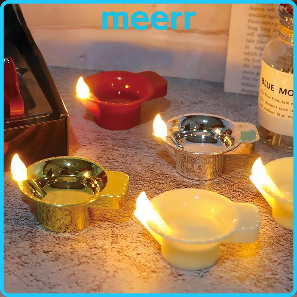 MEERR 12 Đèn Nến, Diwali Nổi Trên Nước Diya Đèn LED, Nến Giả Điện Phát Sáng Trang Trí Trà Deepavali 