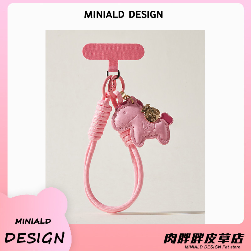 MDESIGN Phong Cách Mới Nylon Pony Mặt Dây Điện Thoại Di Động Dây Ngắn Chống Mất Dây Đeo Cổ Tay Năm Đ