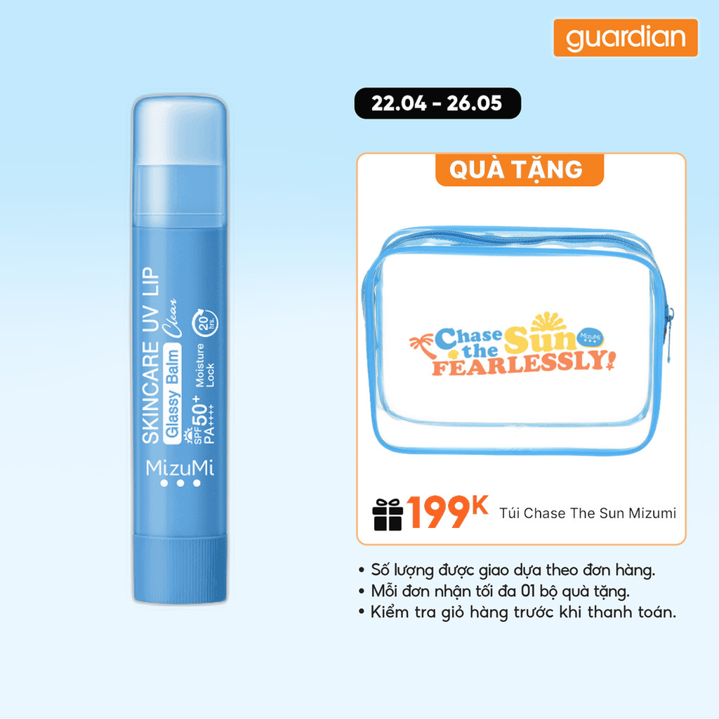 Son Dưỡng Môi Chống Nắng MizuMi Skincare UV Lip Glassy Balm SPF 50+ PA++++ 3.5g
