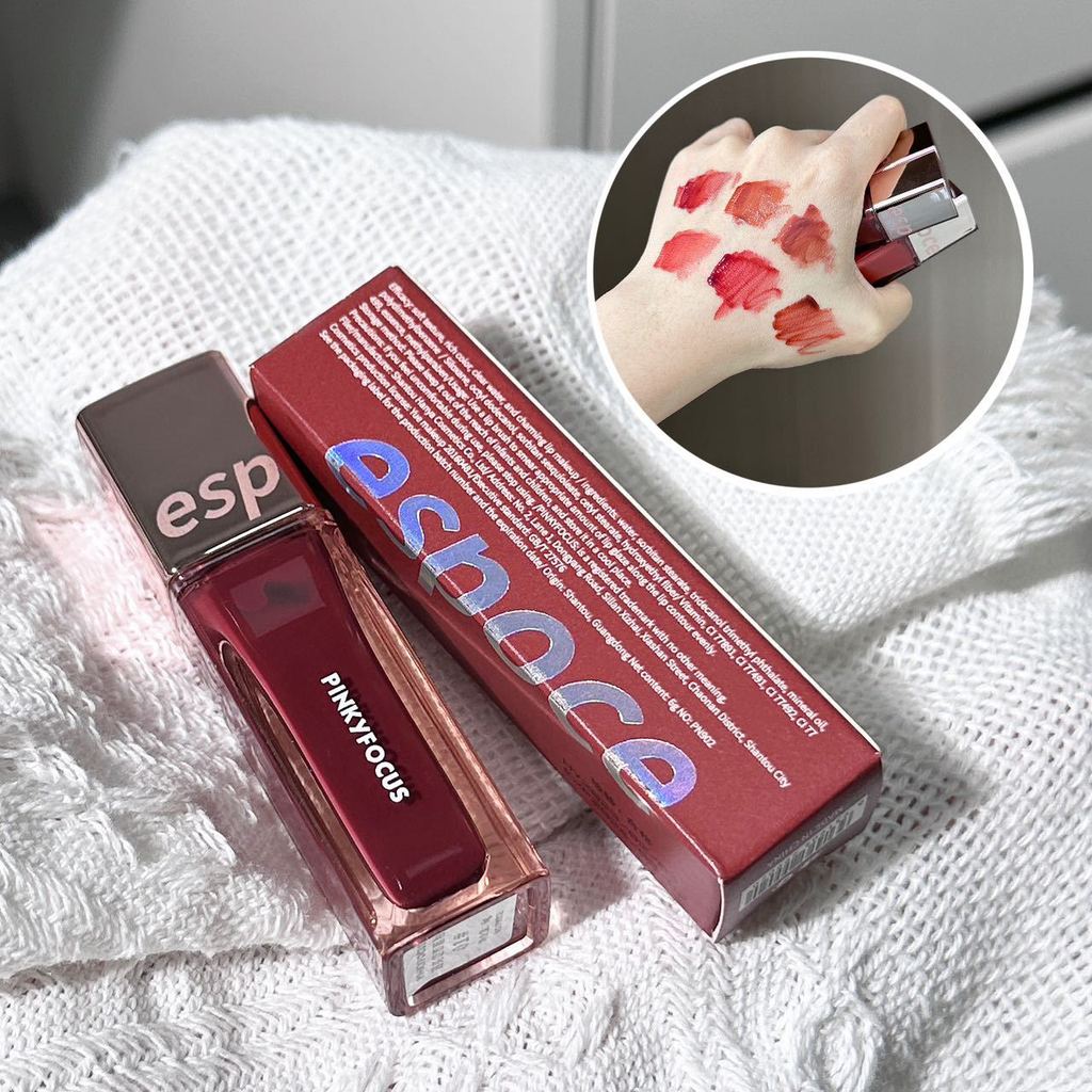 Pinky Pinky Focus Trong Suốt Ống Vuông Nhỏ Gương Son Bóng Dưỡng Ẩm Lâu Dài Không Dễ Dính Cốc Trơn Là