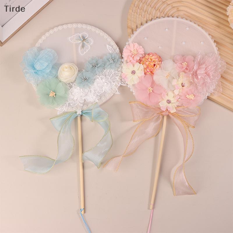 Tirde Trung Quốc dài Xử lý vòng Fan vải hoa bướm trang trí đám cưới nhiếp ảnh Prop CCD