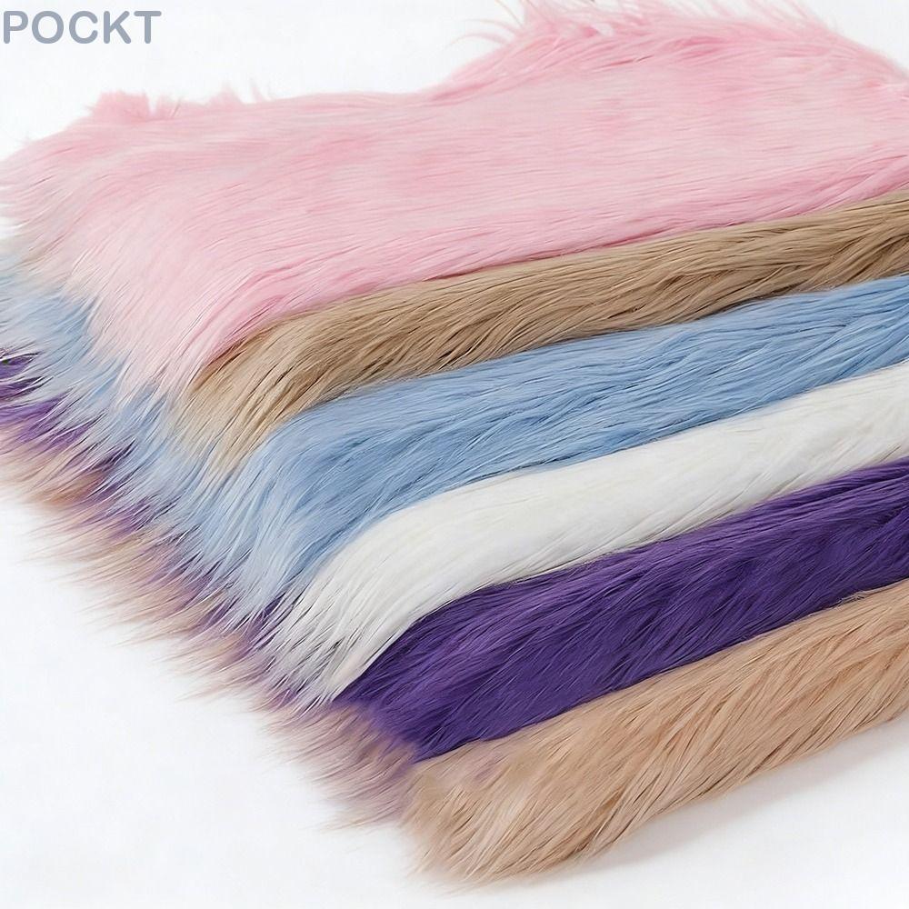 Vải Lông Thú Giả POCKT, Vải Lông Thú Giả Dài 25x45cm Màu Trơn, Phụ Kiện May Tóc Dài 9cm Vải Râu Thủ 