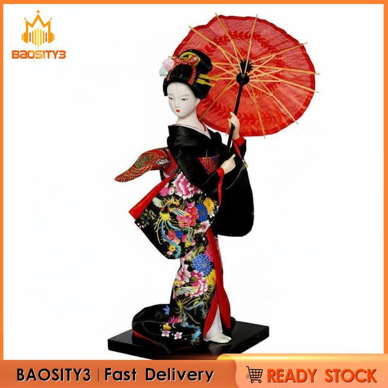 Búp bê Geisha lụa Handmade Hình Geisha Tinh tế Mặt Tính năng Trang trí tượng áo choàng truyền thống 