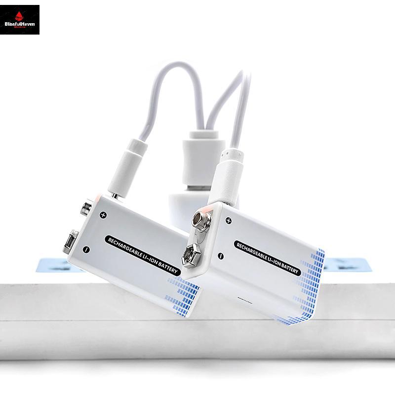 Pin 9V Pin 9V li-ion Type-C Pin 9V lithium Cho Đồng Hồ Micro Đồ Chơi Cáp Sạc USB