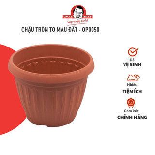 Chậu tròn to màu đất uncle bills op0050