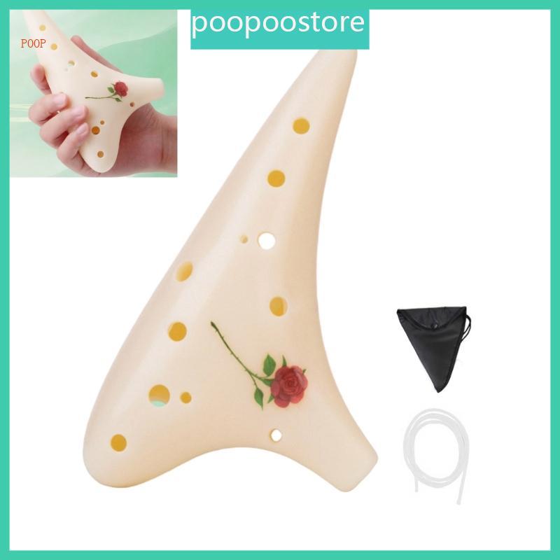POOP Nhựa Cao Cấp 12 Lỗ Ocarina Tay Cầm Thoải Mái Và Sân Ổn Định Cho Bài Học