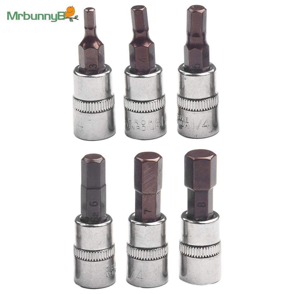 3 Cái 38mm Đầu Lục Giác Tua Vít-Bit 6.35mm / 1 / 4 Ổ Cắm S H3 H4 H5 H6 H7 H8